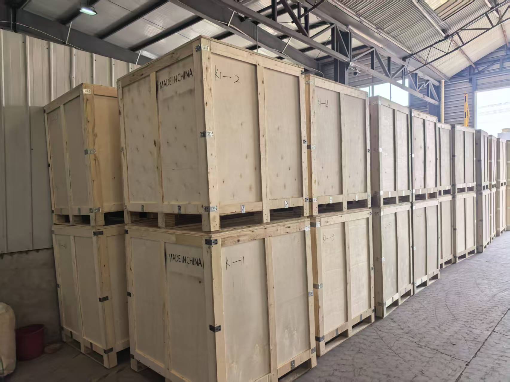 Export crates ready for shipping