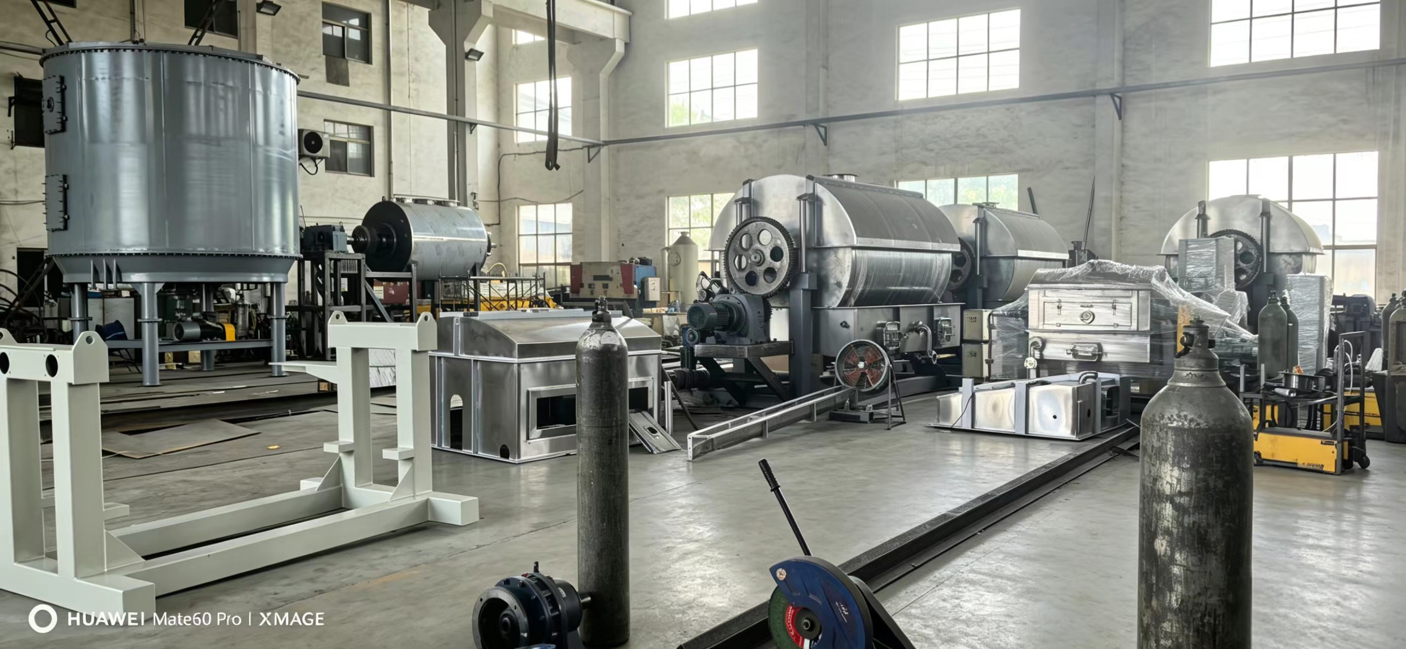 Ruibo Dryer workshop floor with engineers assembling stainless steel equipment