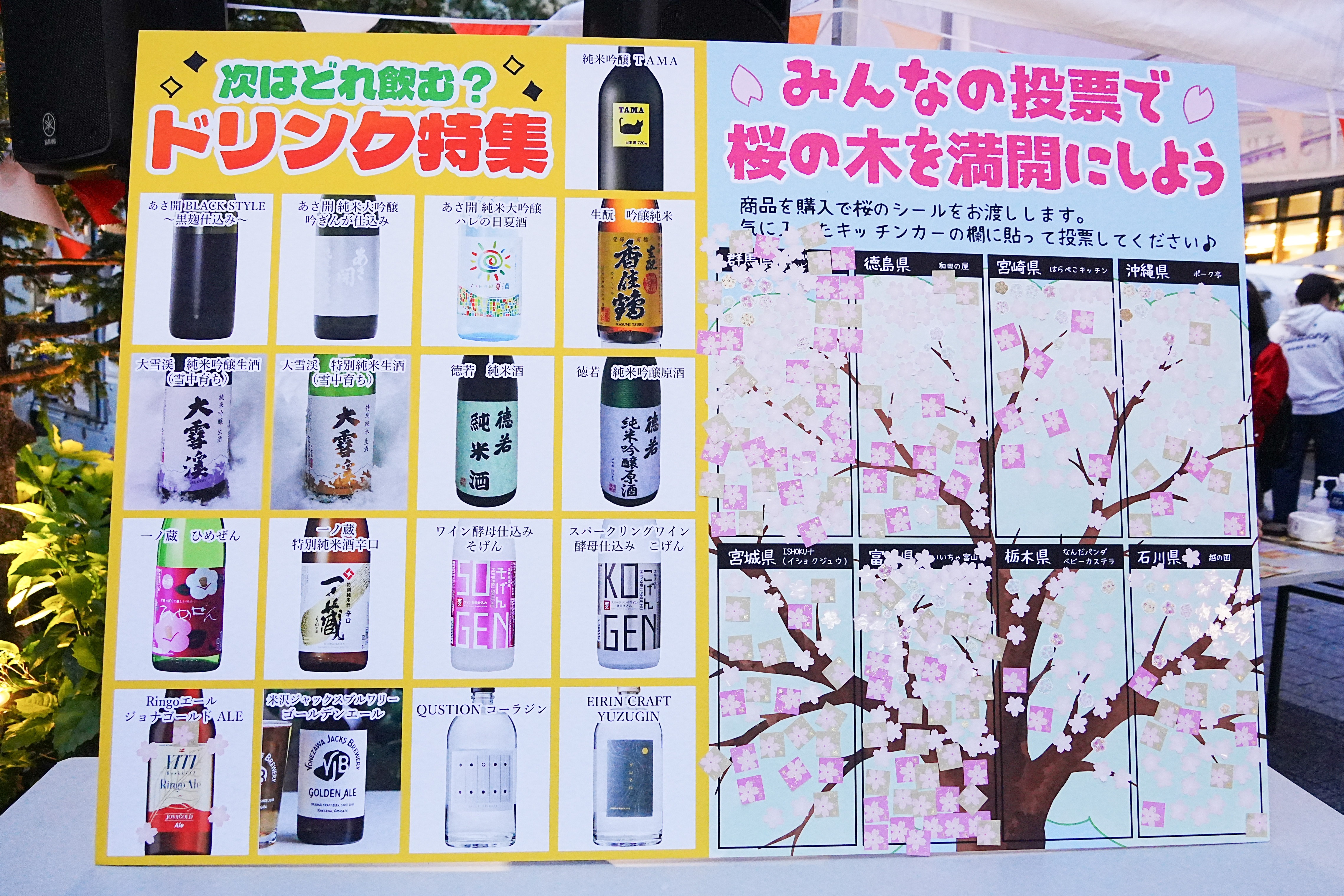 地元フェスのドリンク特集・投票ボード