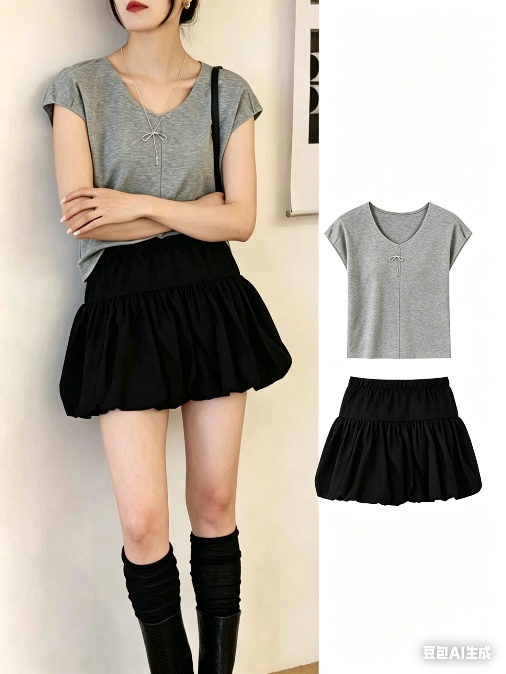 模特穿搭+单品组合展示