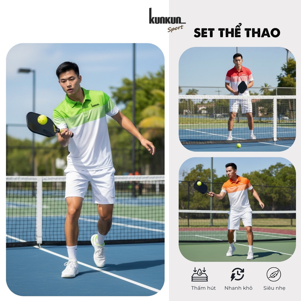 Đội pickleball trong các màu áo khác nhau