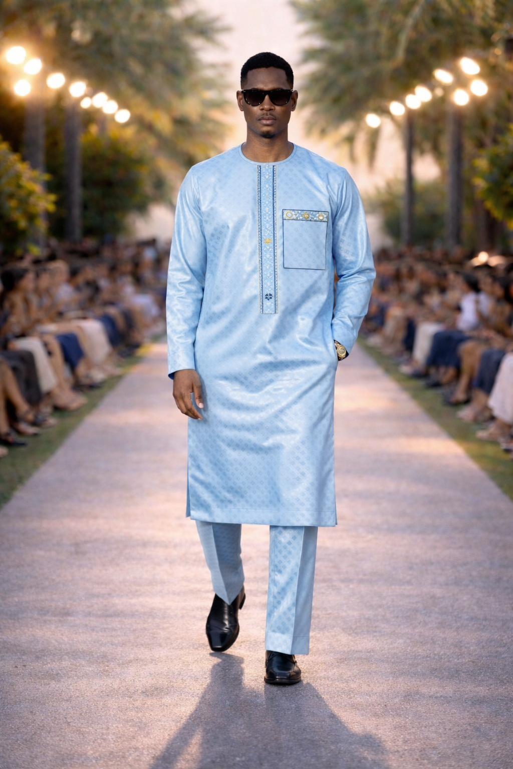 Bazin Bleu Clair Premium
