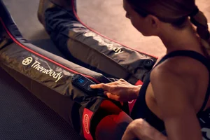 Therabody compression boots used for muscle recovery after training