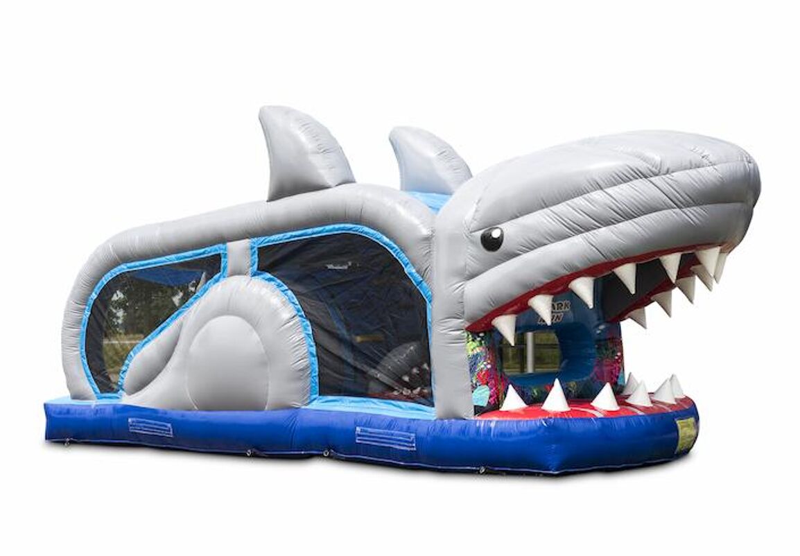 Mini run 8m Shark "Hajen" – hoppborg att hyra i Skåne