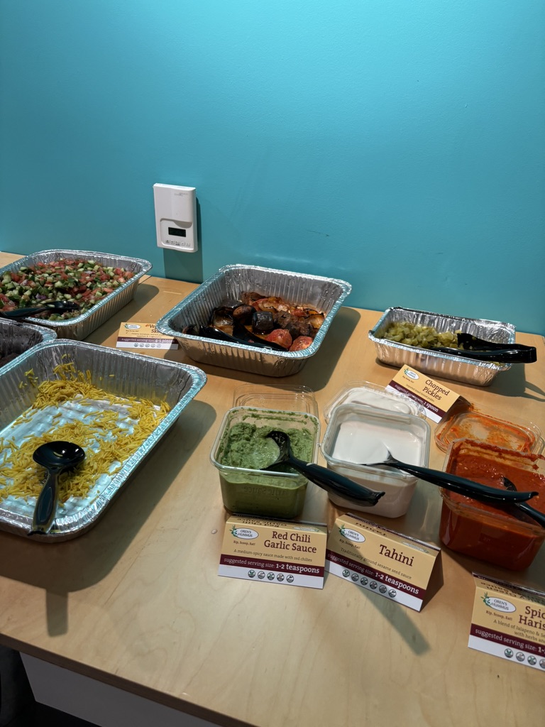 Mediterranean food spread at R&Dinner event