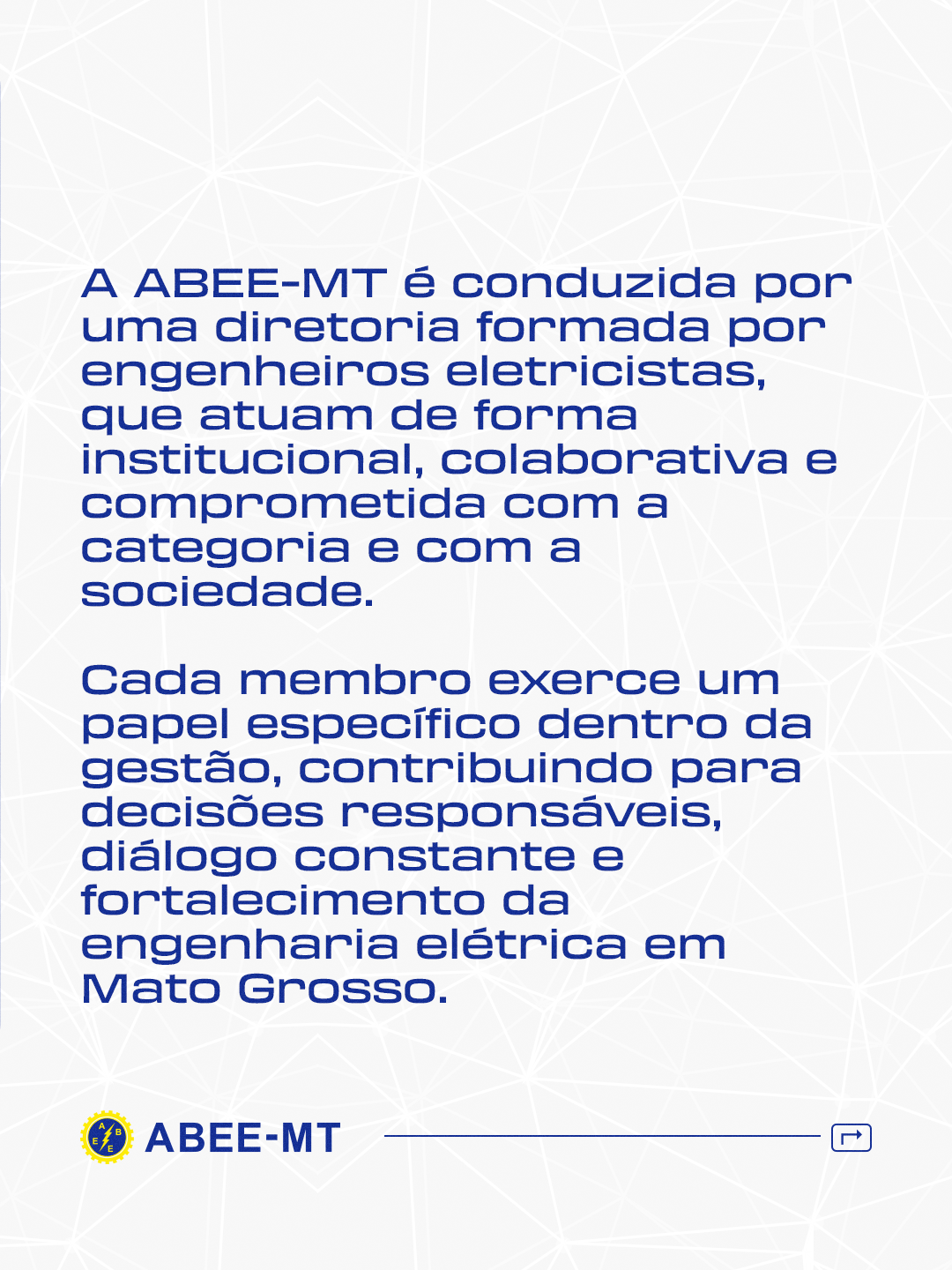 Publicação 6 do Instagram da ABEE-MT
