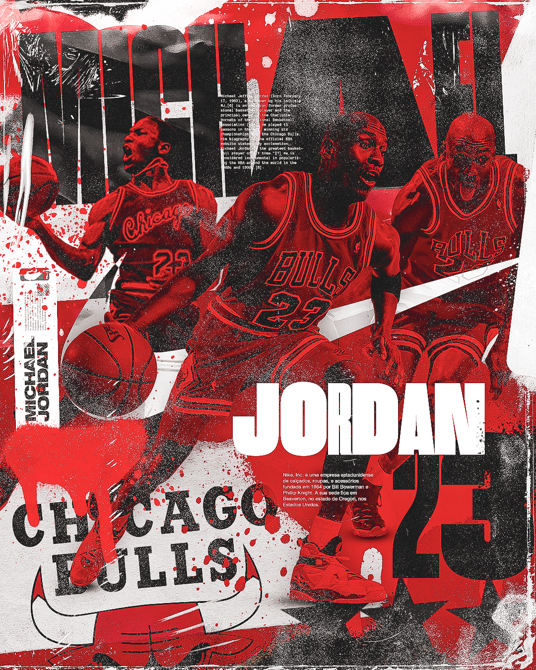 Bold basketball legend poster design