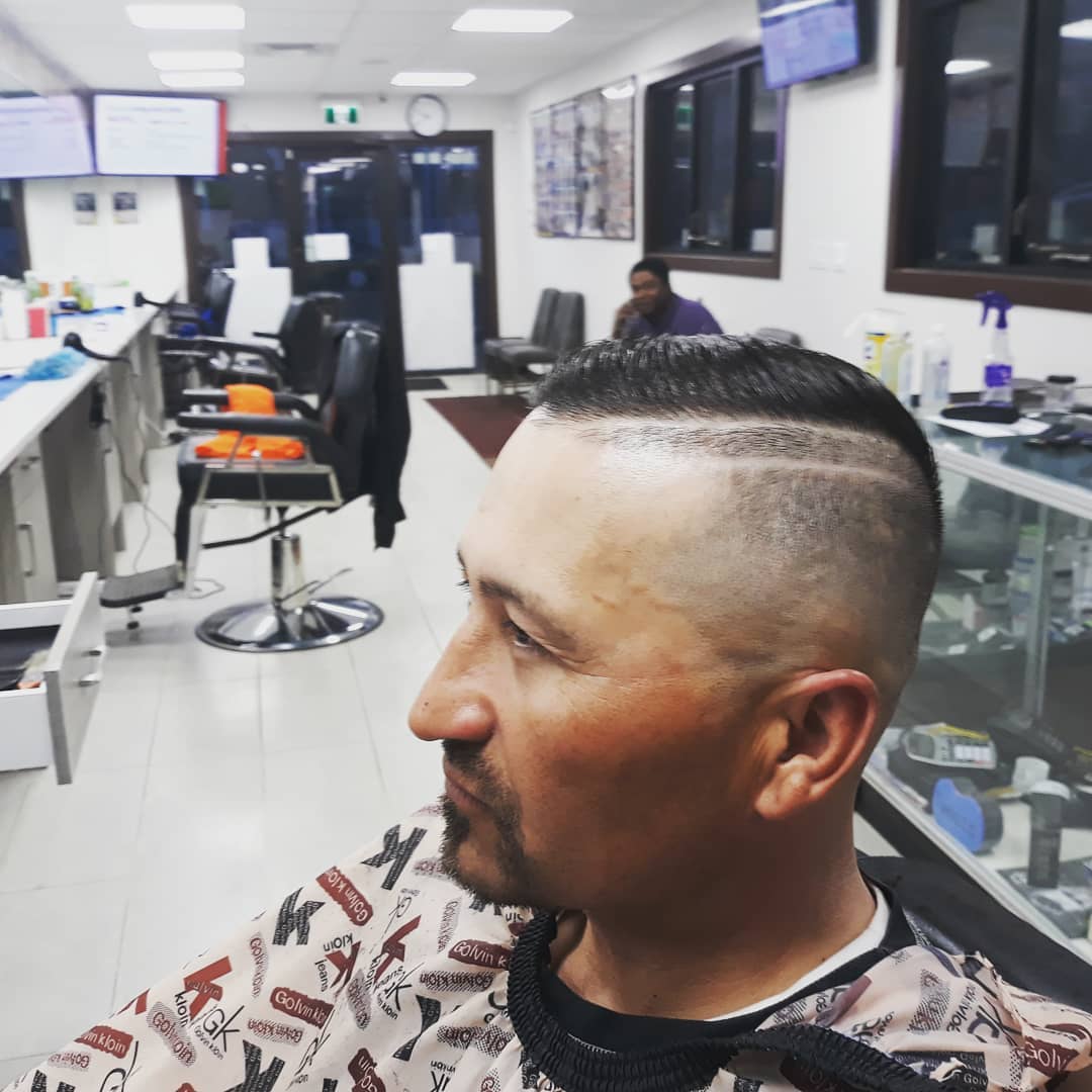 Custom hair design with high fade