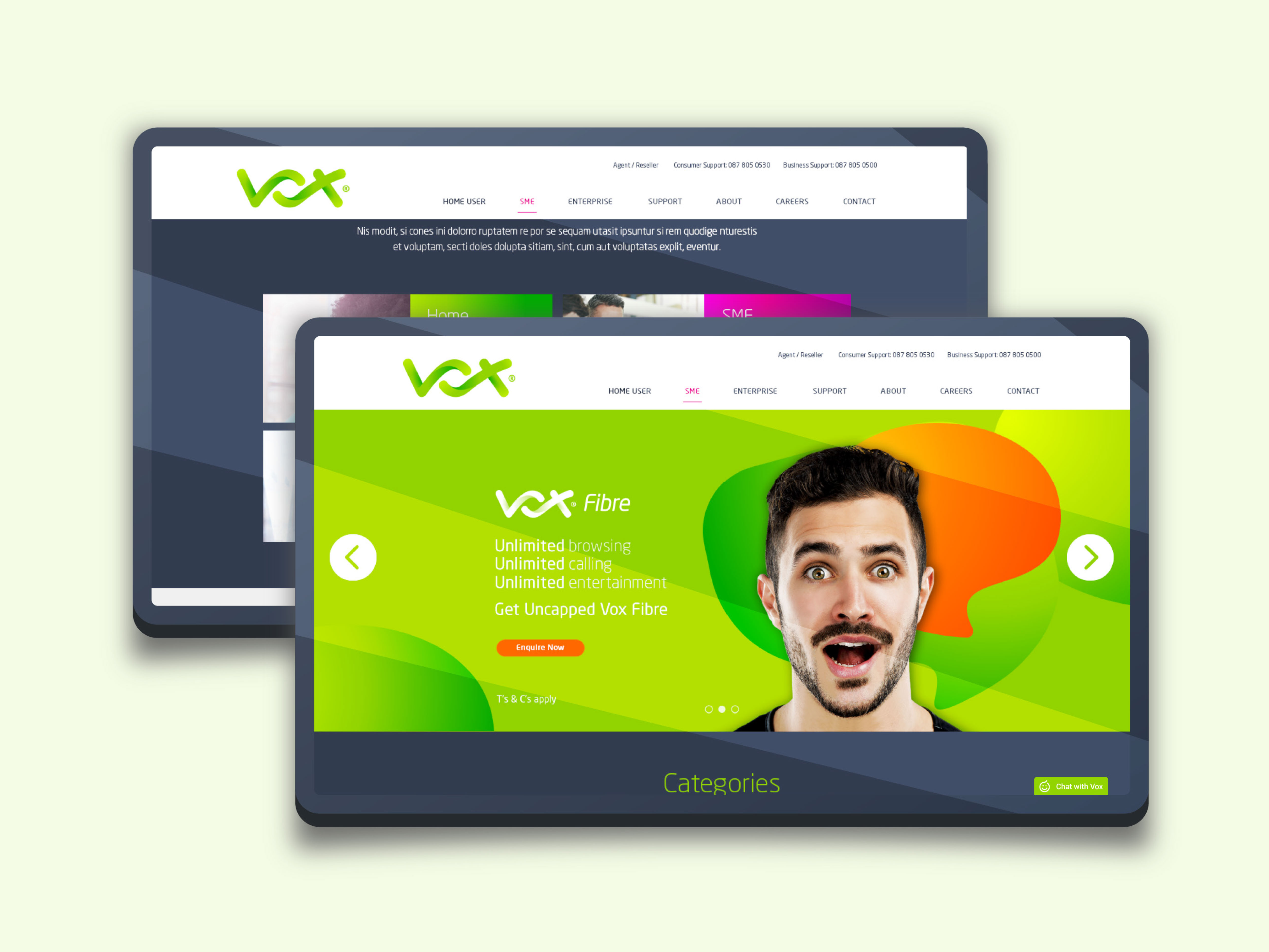 End-to-end redesign of the Vox eCommerce platform, simplifying complex journeys into a conversion-focused experience