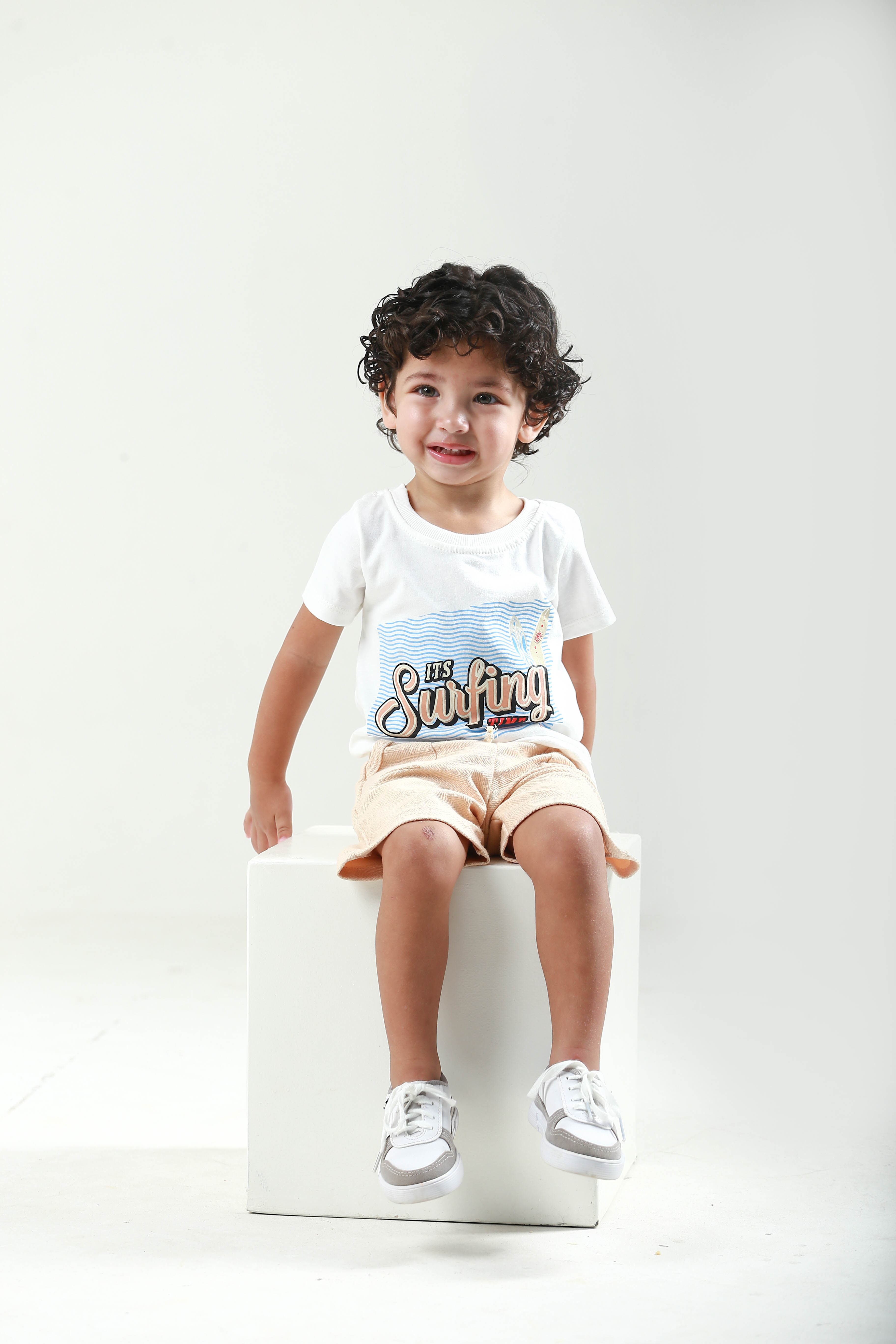 Menino Molecco – camiseta surfing bege