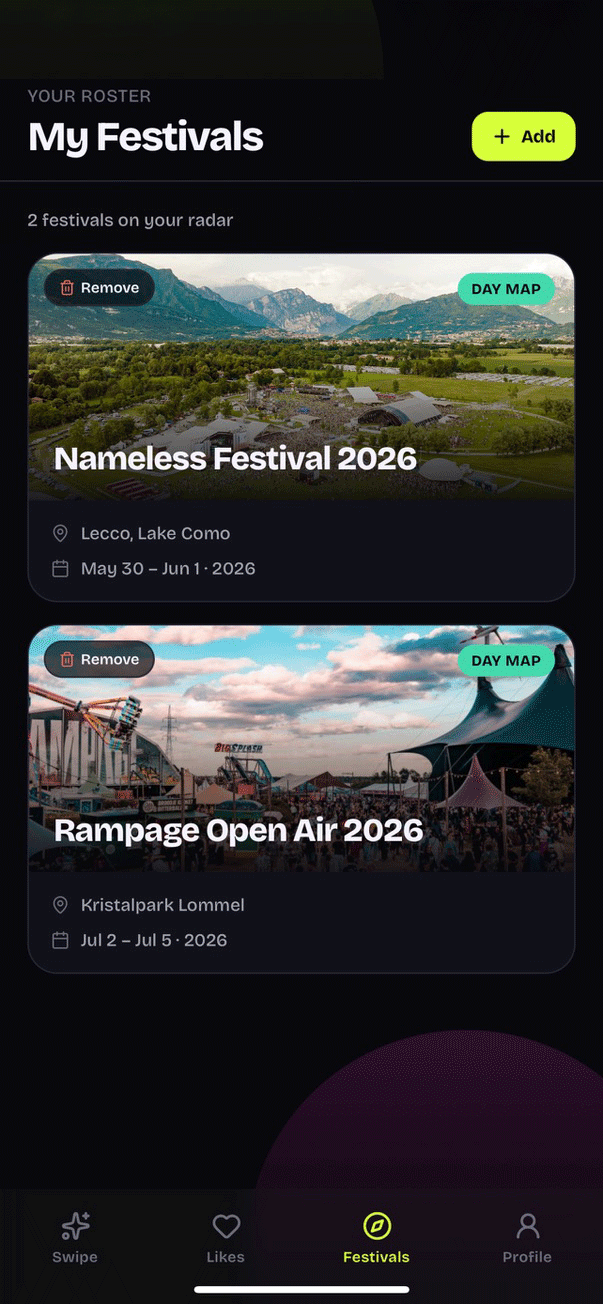 My Festivals - Track multiple festivals on your radar