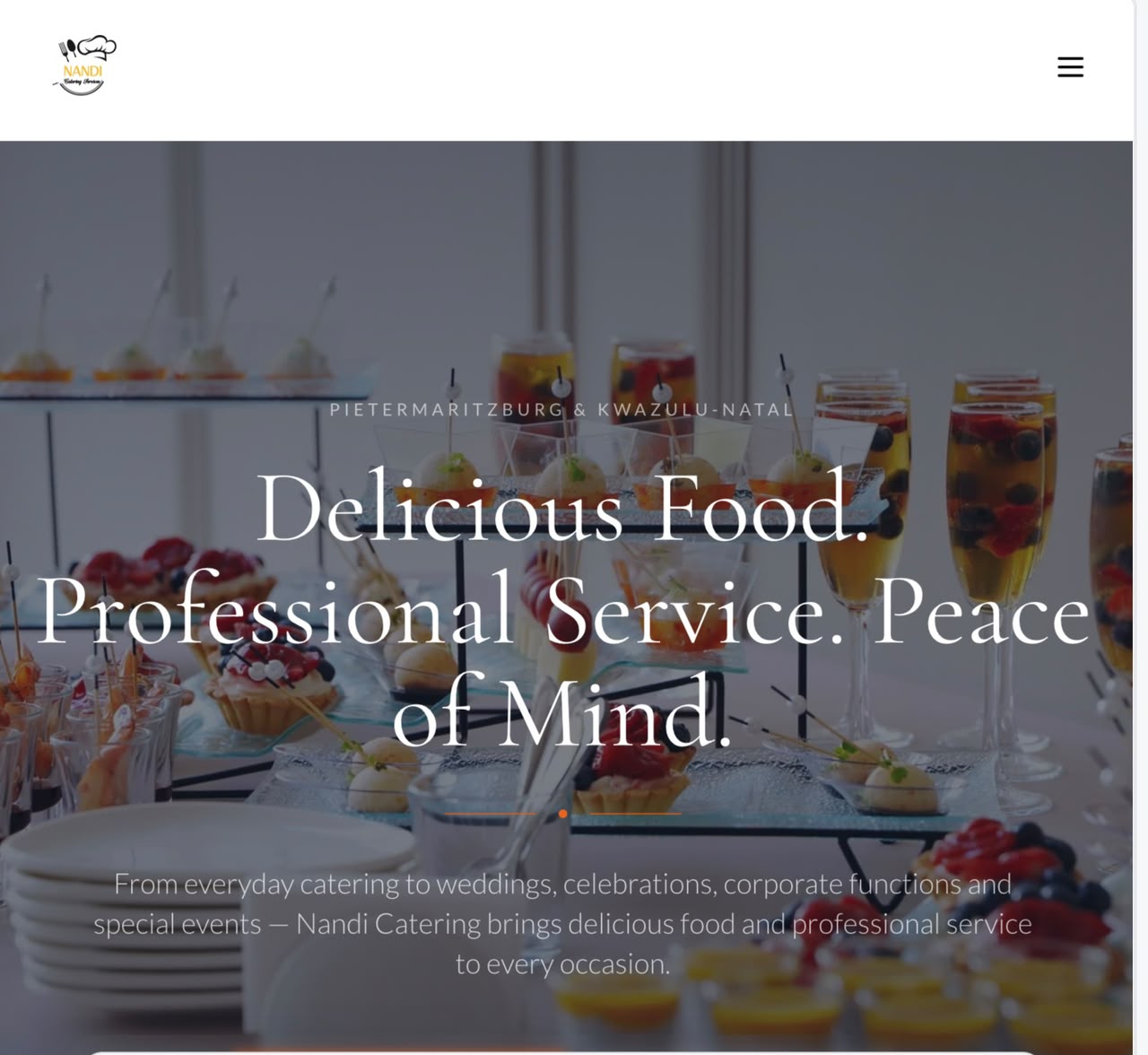 Elegant catering table with desserts and drinks