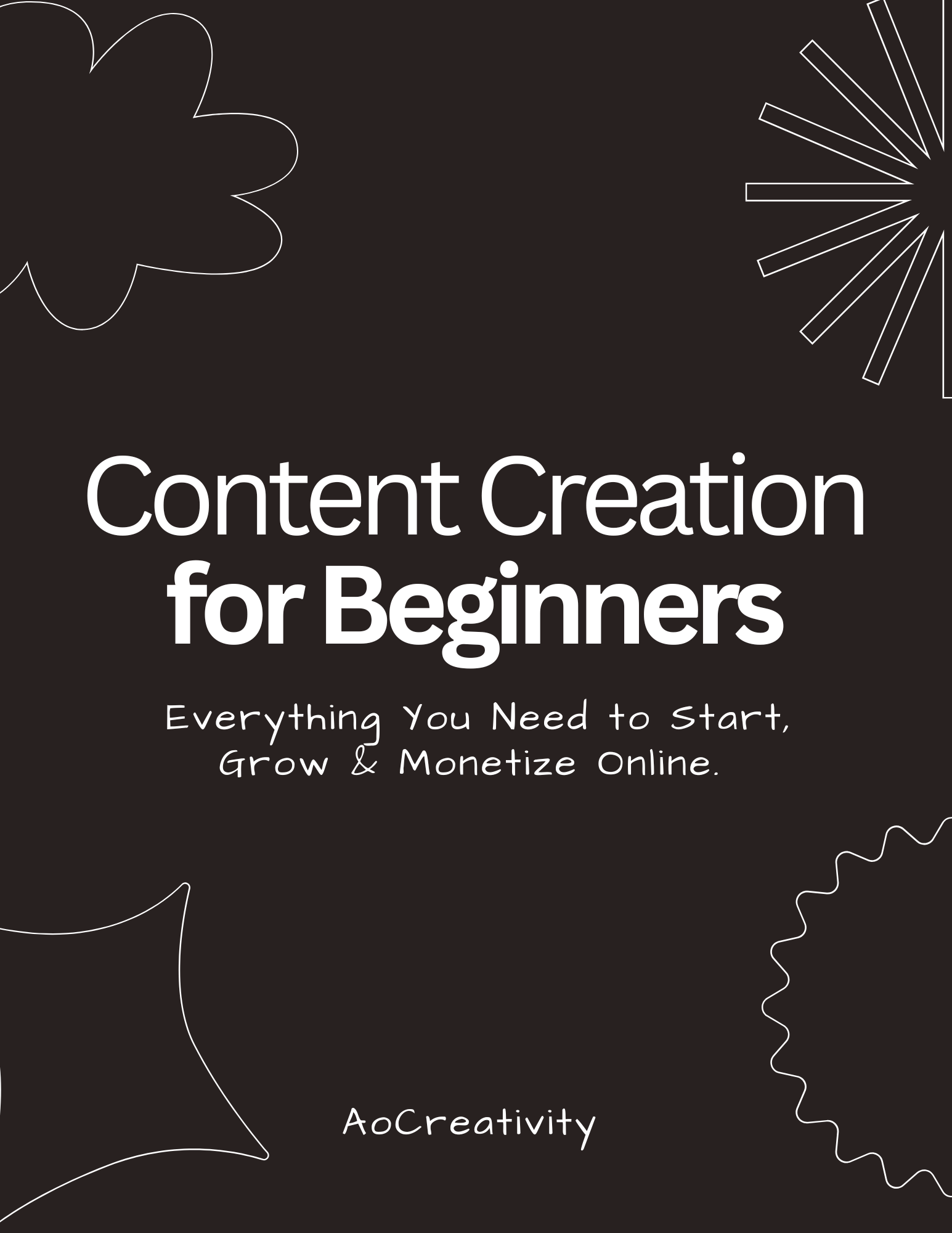 Content Creation for Beginners ebook cover
