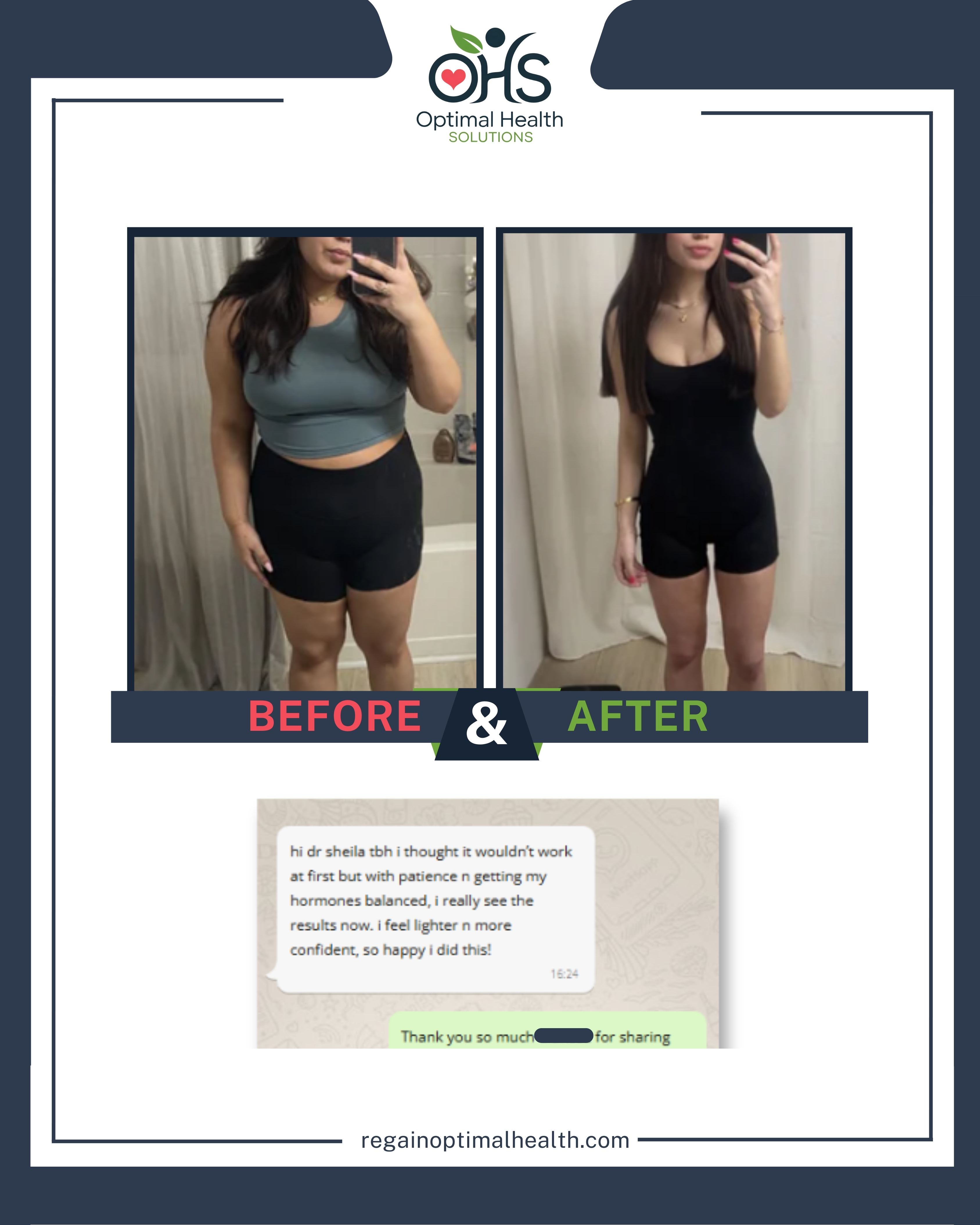 Before and after weight loss transformation - Woman