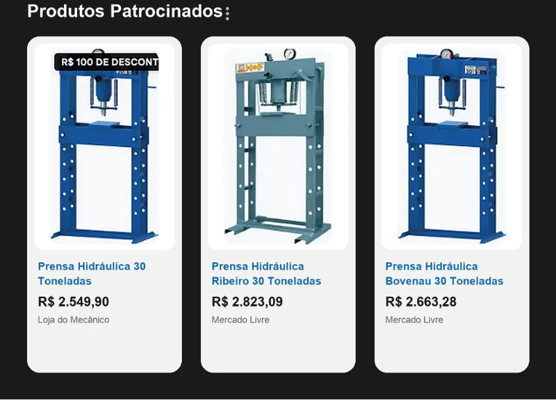 Máquinas prontas à venda