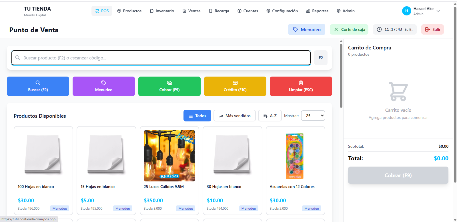 Vista Desktop del Sistema POS