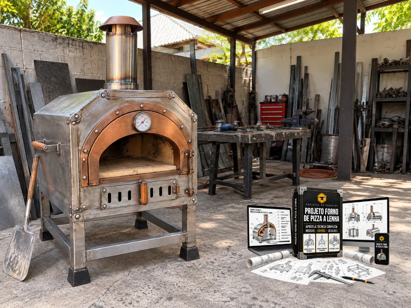Forno construída e materiais do projeto