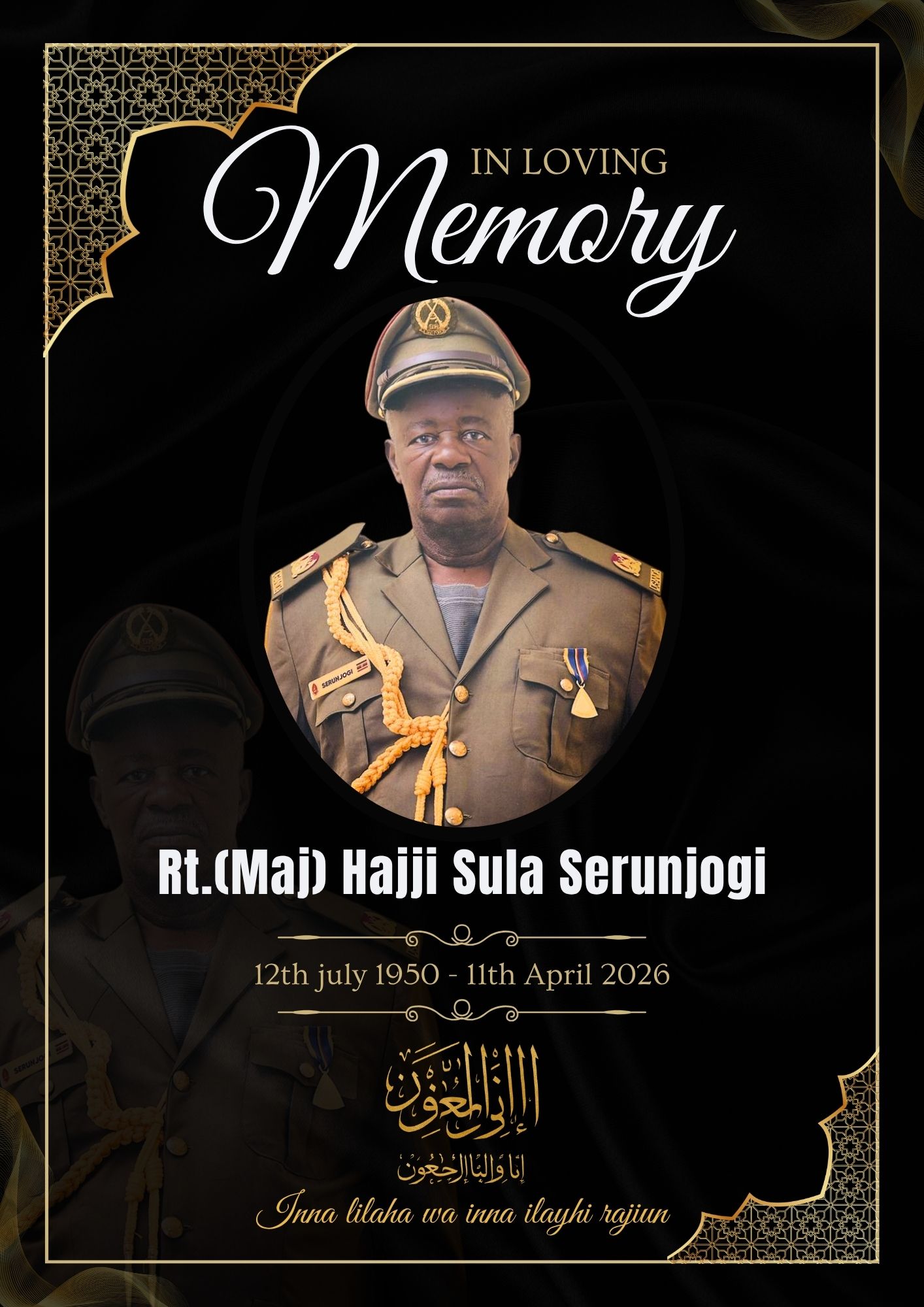 In loving memory - Memorial card