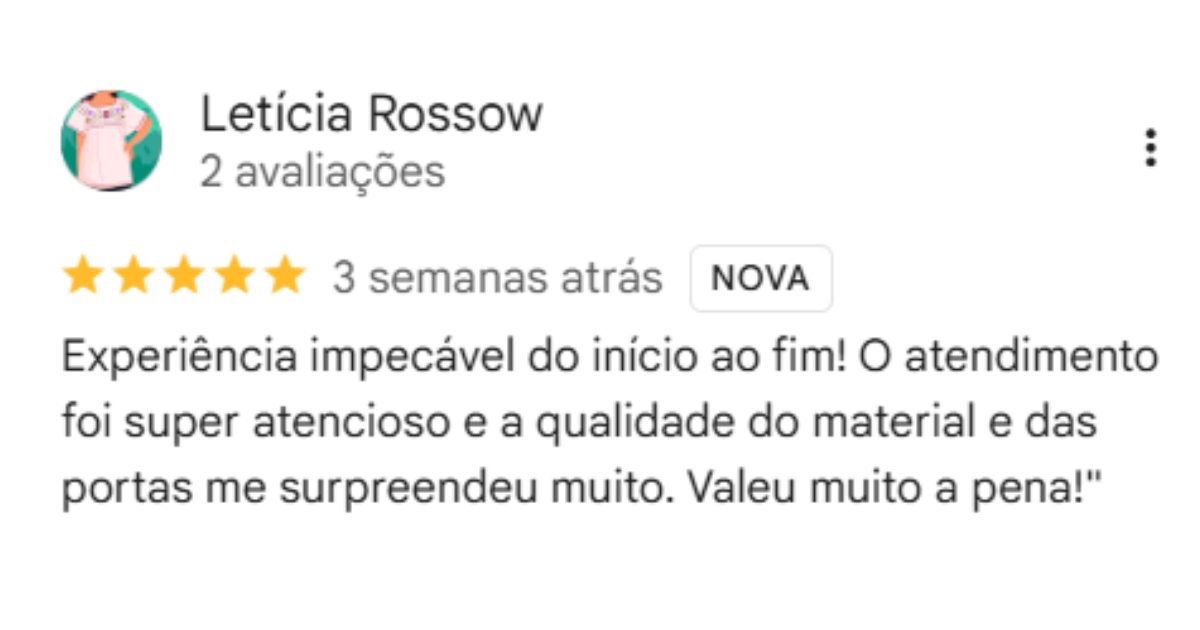 Avaliação de Letícia Rossow sobre a Rei das Portas