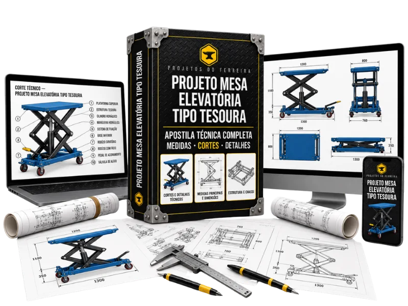 Mockup Projeto Mesa Elevatória Tipo Tesoura