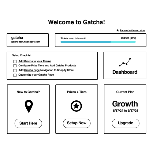 Gatcha Welcome Dashboard