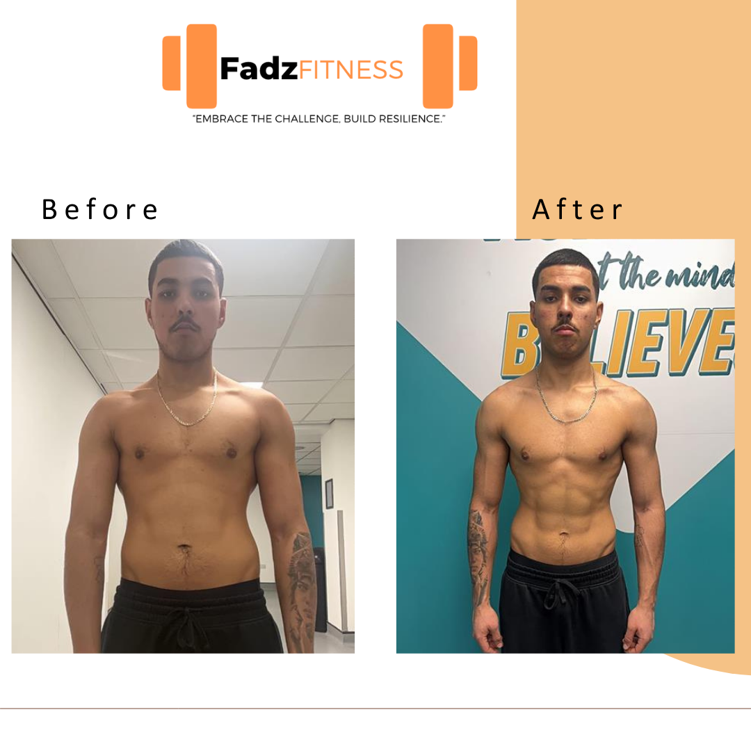 Male client transformation - lean muscle gain