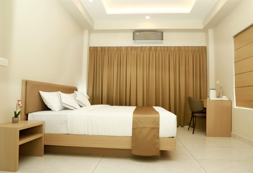 Luxury bedroom with king size bed