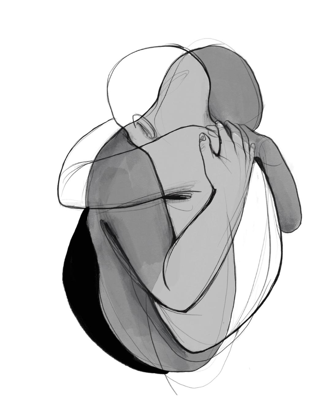 Illustrazione dal libro - abbraccio