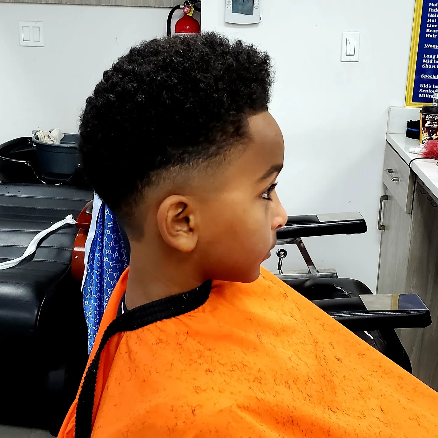 Kids curly top with fade