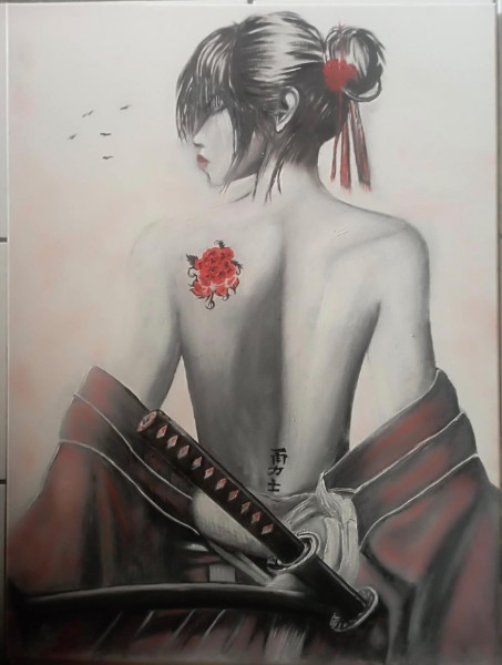 Guerrière aux Pivoines