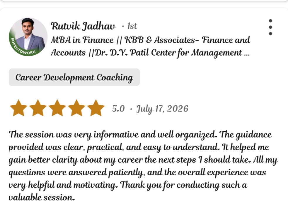 LinkedIn testimonial from Rutvik Jadhav