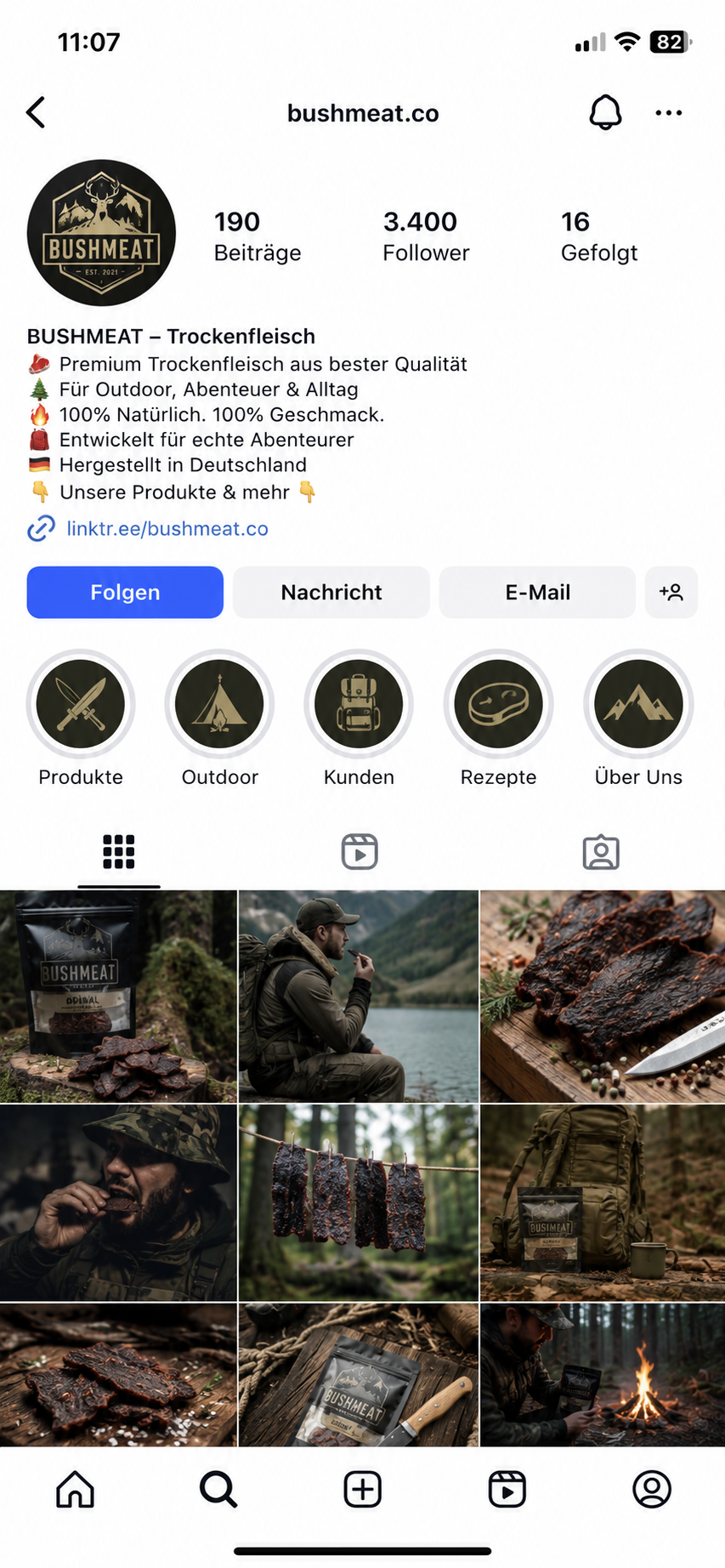 Bushmeat Instagram profile