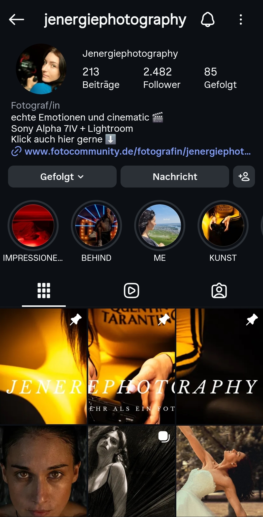 Jenergie Photography Instagram profile