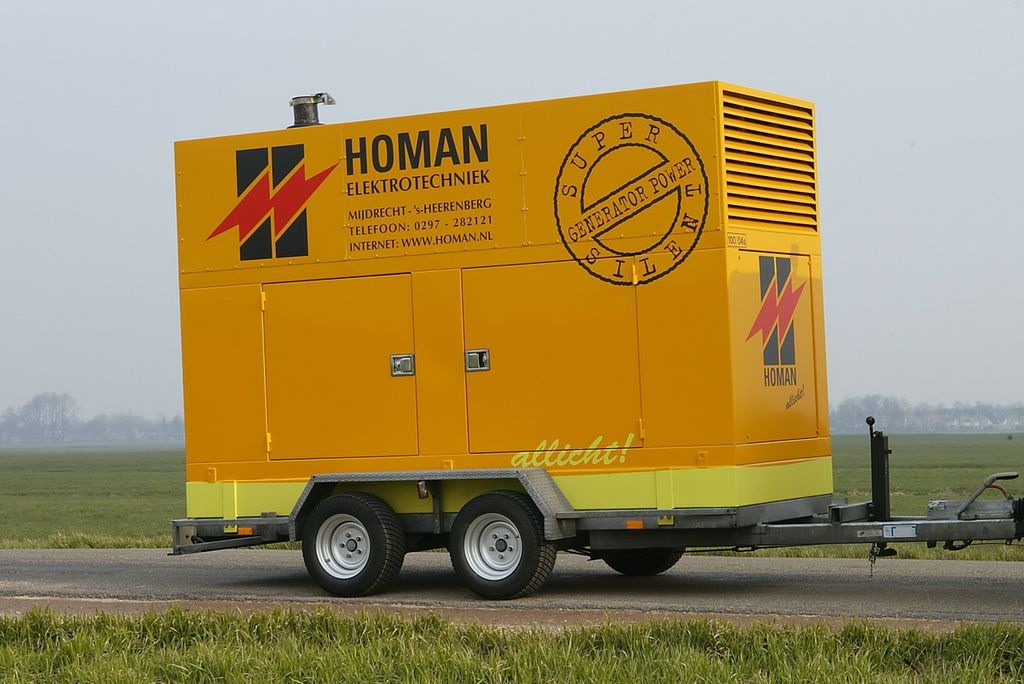 100 kVA aggregaat op asfalt