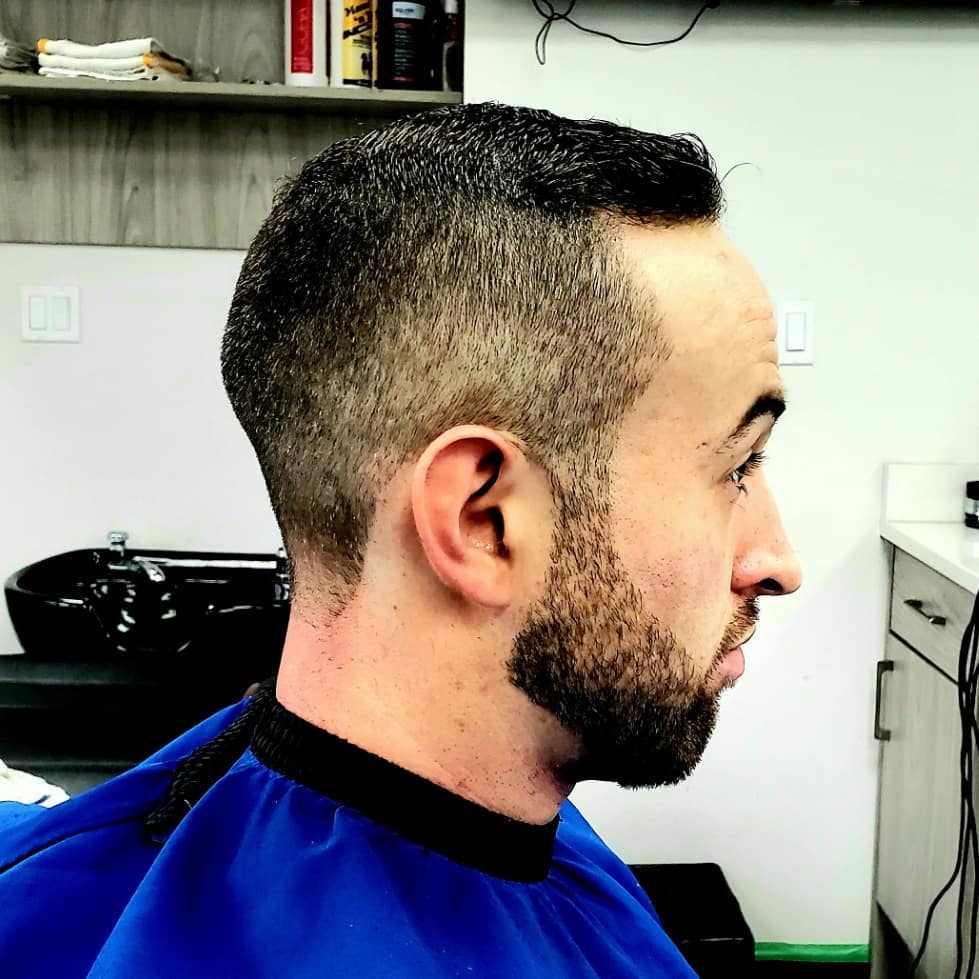 Clean fade with beard trim