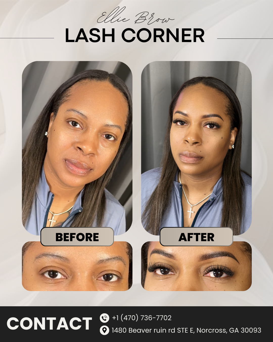 Ellie Brow Lash Corner client result