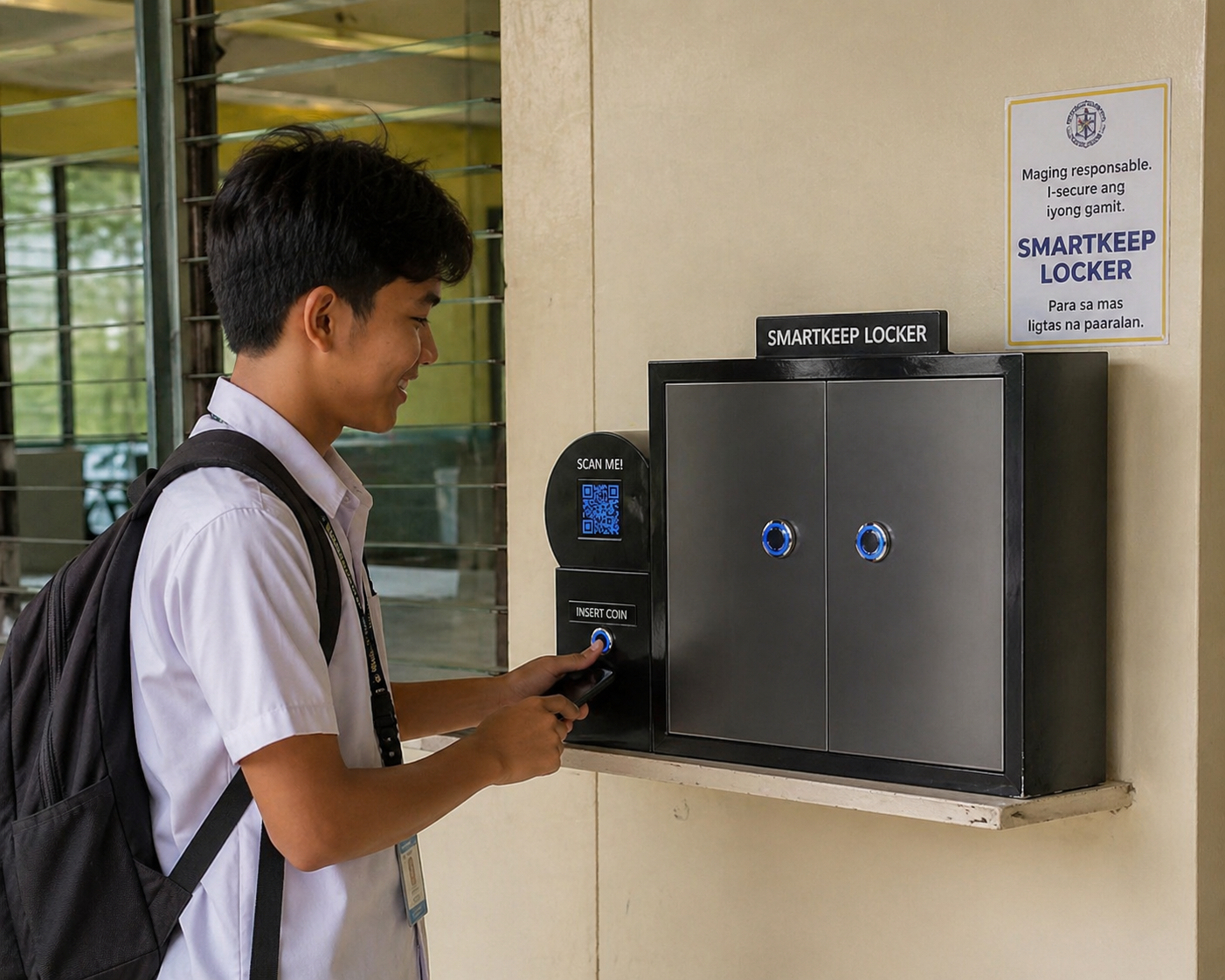 Student using SmartKeep Locker