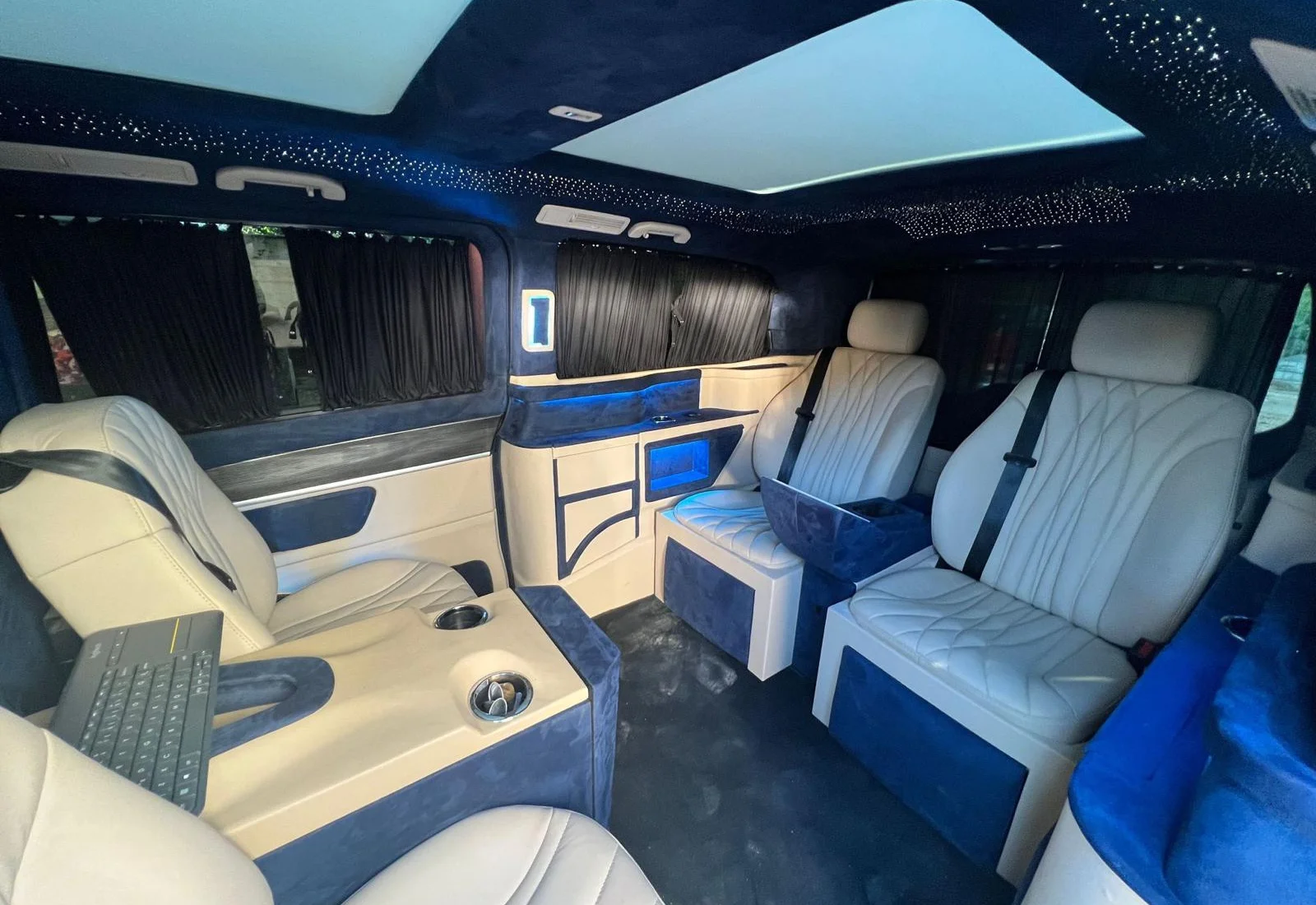 Blue velvet interior