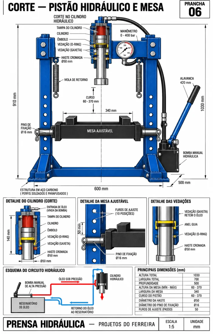 Manual técnico da prensa hidráulica