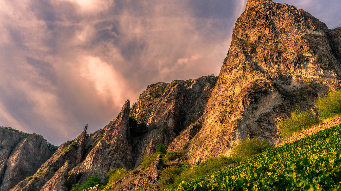 Aussichtspunkt über Weinberge und das Nahetal