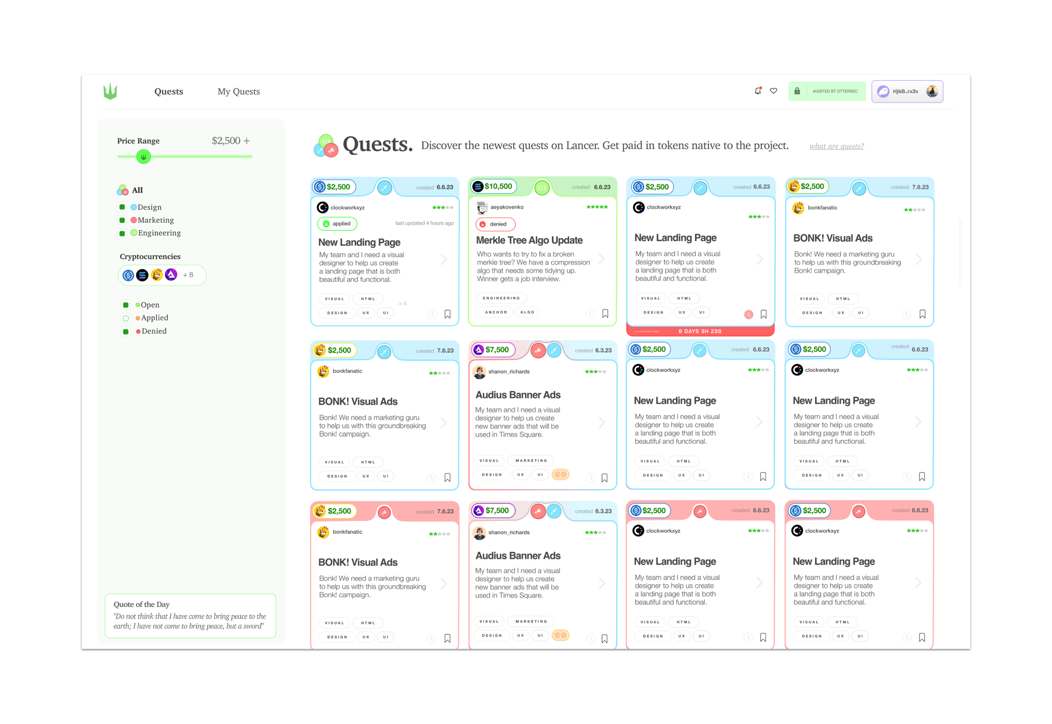 Quest Platform Interface