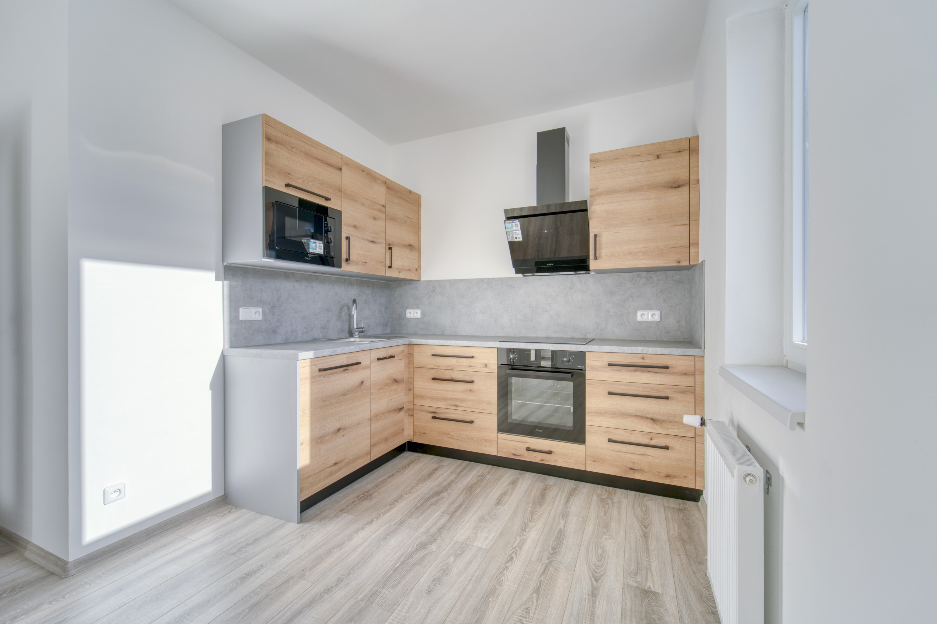 Warm wood kitchen with modern cabinetry