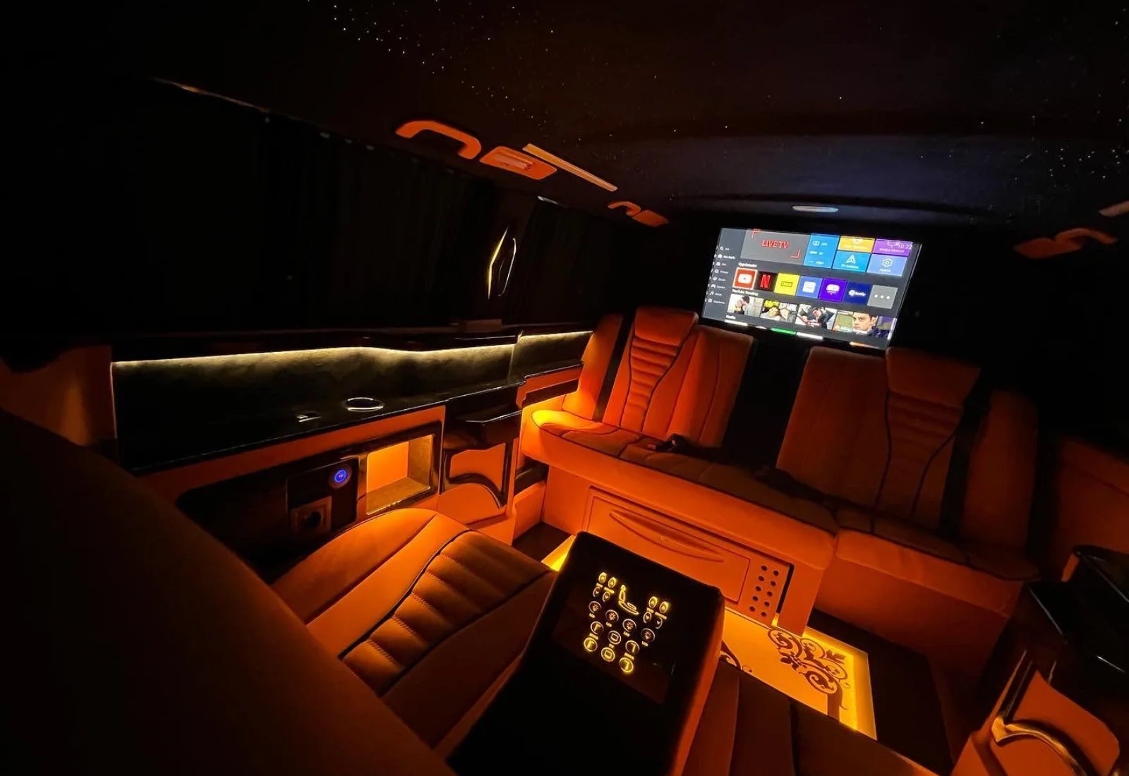 Red ambient luxury interior