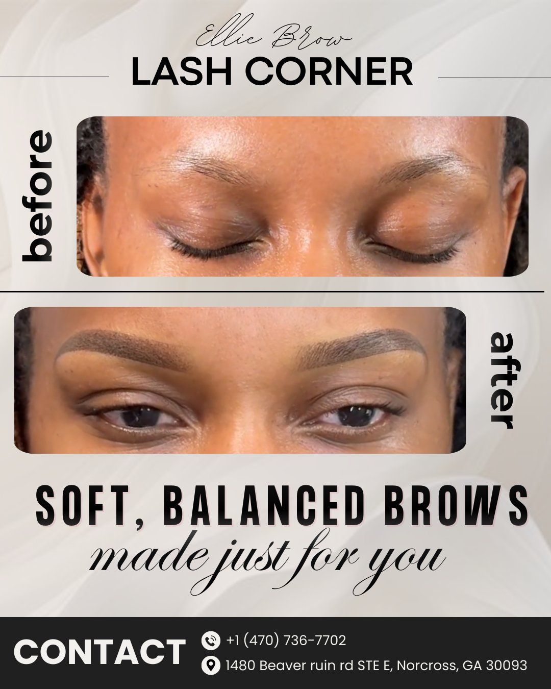 Ellie Brow Lash Corner client result