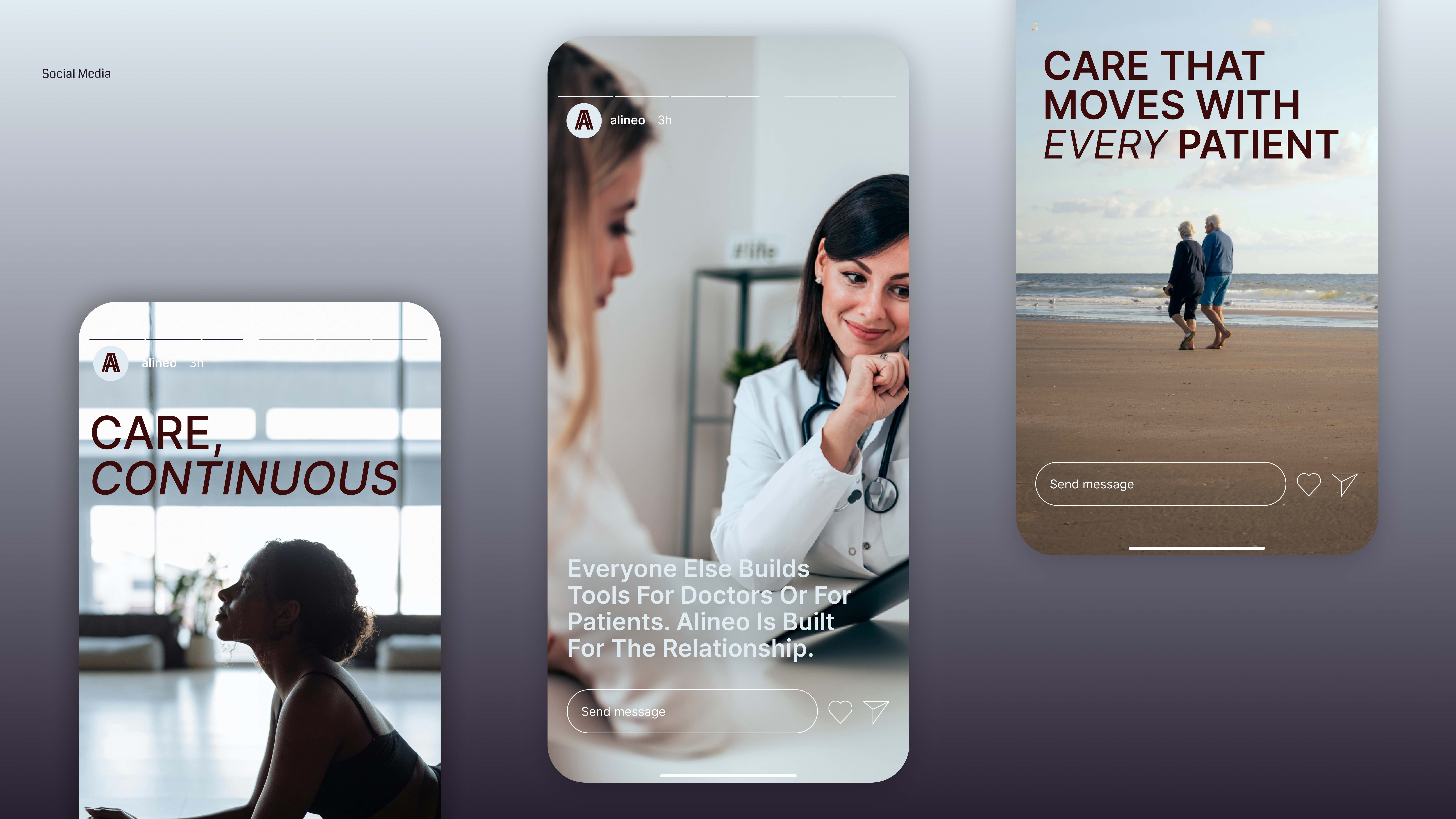 Alineo social media mockups