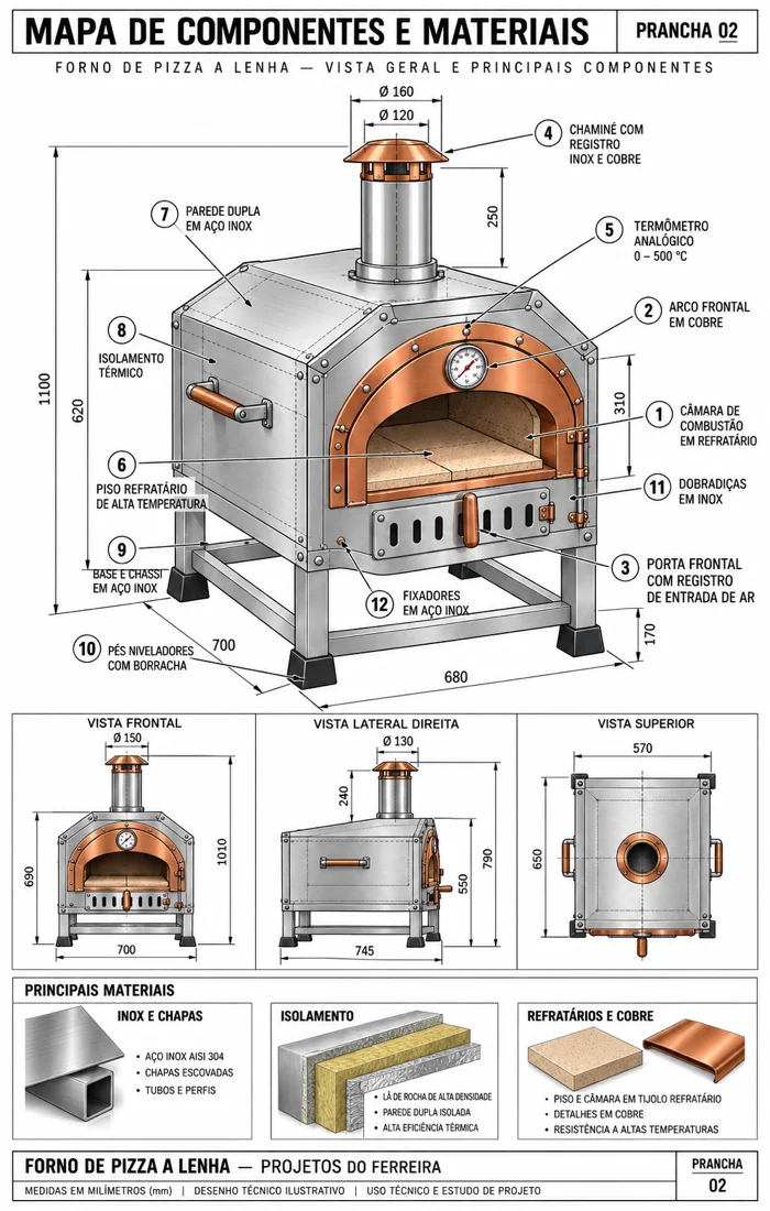 Mapa de componentes e materiais