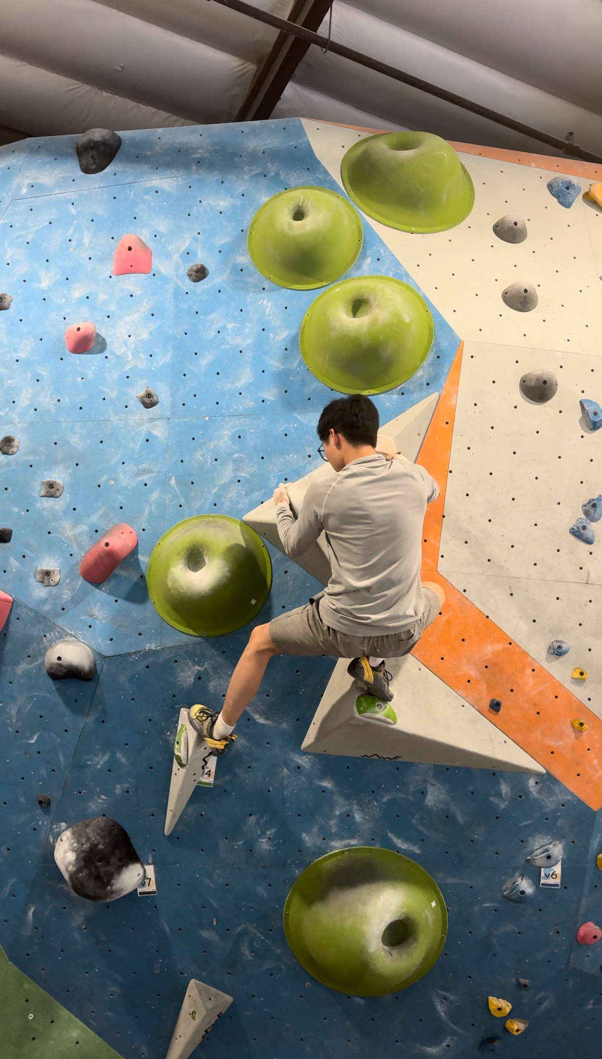 Rock climbing on a challenging route