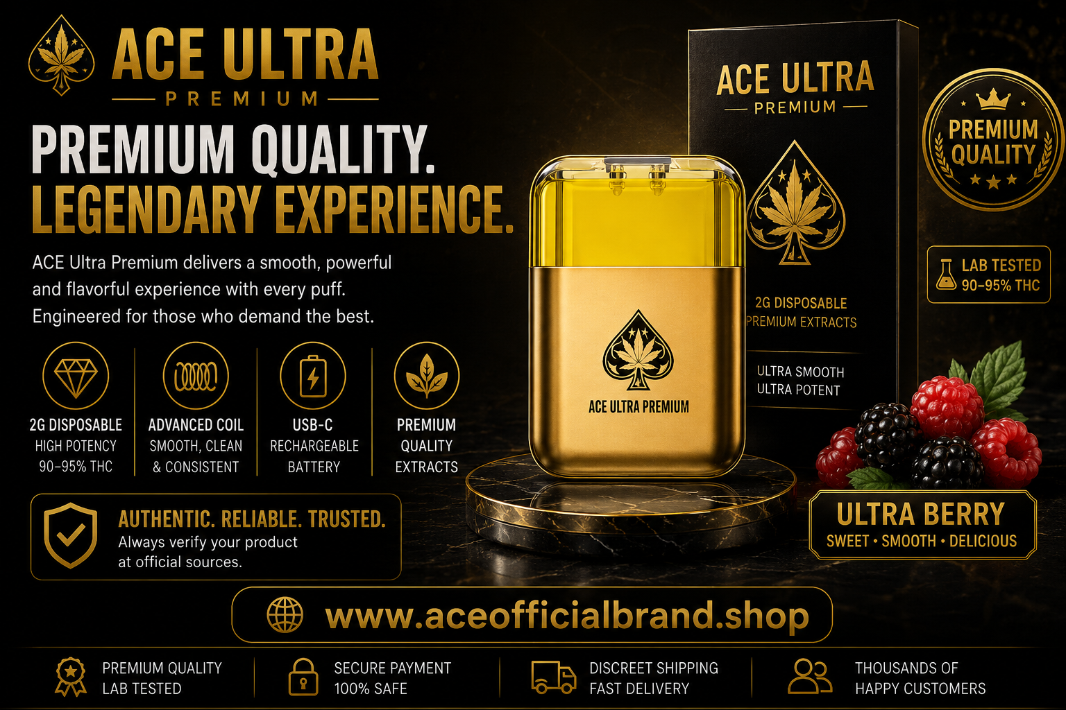 Ace Ultra Signature Gold Collection product lineup