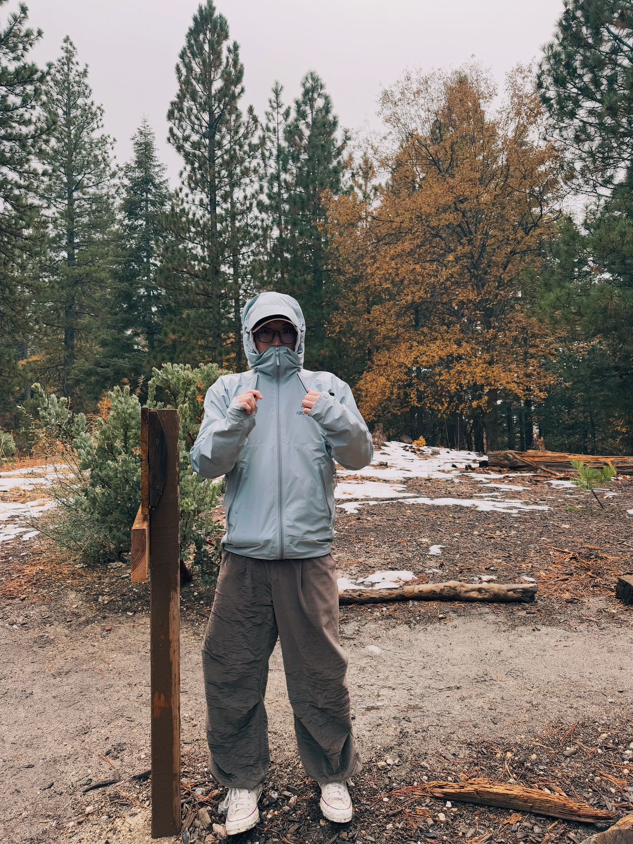 Hiking in snowy conditions