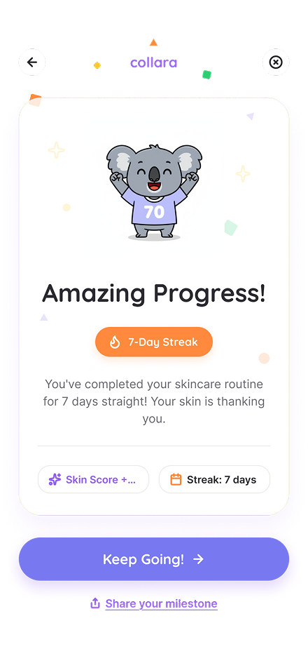 Core progress screen with 7-day streak